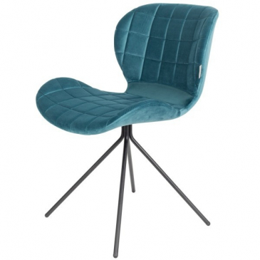 Zuiver Eetkamerstoel OMG Velvet Blauw