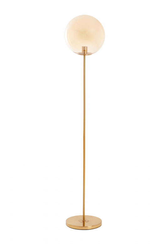 Light & Living Vloerlamp Medina Glas Amber/Goud 160cm
