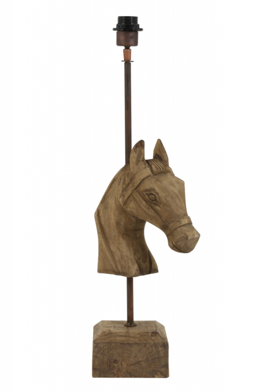 Light & Living Lampvoet Horse Mangohout Donkerbruin 68cm