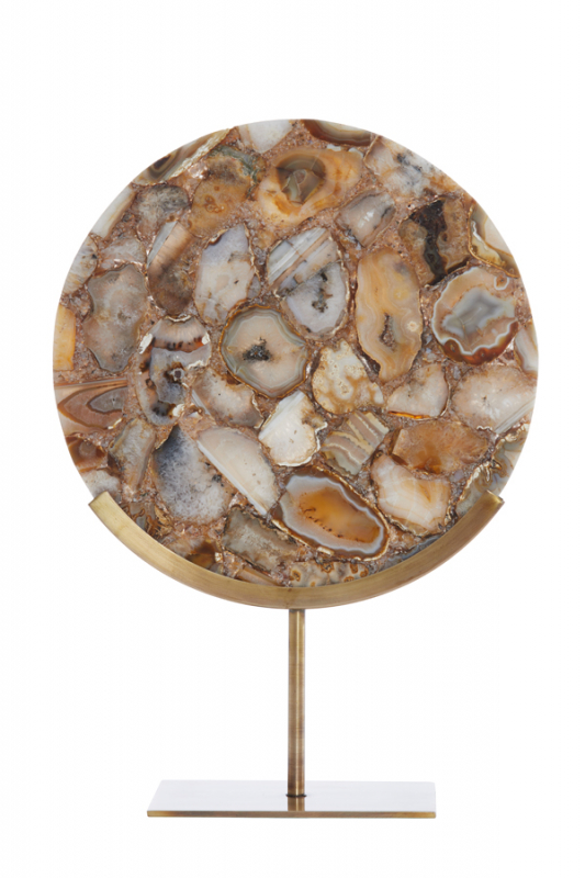 Light & Living Ornament Gouya Op Voet Agaat Geel 50cm