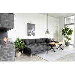 House Nordic Lounge Bank Lido Links Donkergrijs/Naturel