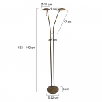 Steinhauer Zenith LED Vloerlamp 2-lichts Brons 163cm