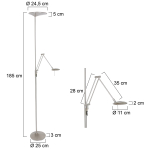 Steinhauer Zodiac LED Vloerlamp 2-lichts Staal 122cm