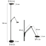 Steinhauer Zodiac LED Vloerlamp 2-lichts Zwart 122cm