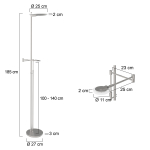 Steinhauer Turound Vloerlamp Staal 2-lichts 187cm