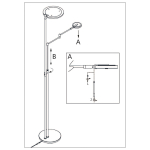 Steinhauer Turound Vloerlamp Staal 2-lichts 187cm