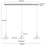 Steinhauer Tallerken Hanglamp Staal 3-lichts