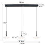 Steinhauer Tallerken Hanglamp Zwart 3-lichts