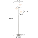 Steinhauer Tallerken LED Vloerlamp 3-lichts Staal 100cm