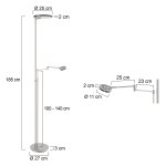 Steinhauer Turound Vloerlamp Staal Grijs Glas 2-lichts 187cm