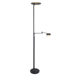 Steinhauer Turound Vloerlamp Zwart Grijs Glas 2-lichts 187cm