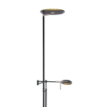 Steinhauer Turound Vloerlamp Zwart Grijs Glas 2-lichts 187cm