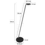 Steinhauer Turound Vloerlamp Zwart 129cm