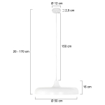 Steinhauer Textile Cable Hanglamp Wit Ø55cm