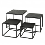 Salontafel Set van 4 Teca Zwart - Giga Meubel