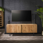 Tv-meubel Block Acaciahout Naturel 2-Deurs 135cm - Giga Meubel