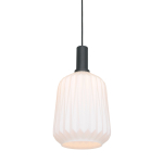 Steinhauer Verre Nervure Hanglamp Wit Ribbel Ø20cm