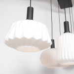 Steinhauer Verre Nervure Hanglamp Zwart 6-lichts