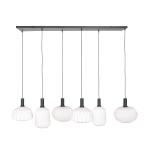 Steinhauer Verre Nervure Hanglamp Zwart 6-lichts