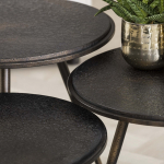 Salontafel Set van 3 Rond Metallic - Giga Meubel