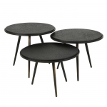 Salontafel Set van 3 Rond Metallic - Giga Meubel