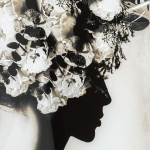 Coco Maison Fotoschilderij Flower Crown 70x100cm Zwart