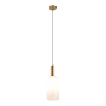 House Nordic Hanglamp Chelsea Wit Glas Cilinder Brass