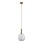 House Nordic Hanglamp Chelsea Wit Glas Brass