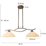 Steinhauer Capri Hanglamp 2-lichts Brons