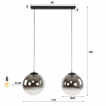 Hanglamp Bubble Shaded XL 2-Lichts Artic Zwart - Giga Meubel