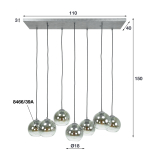 Hanglamp 4+3L Bubble Shaded - Giga Meubel