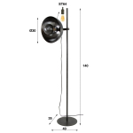 Vloerlamp 1-Lichts Adjust Zwart Nikkel - Giga Meubel