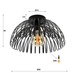 Plafondlamp Bend 1-Lichts Charcoal - Giga Meubel