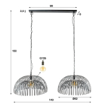 Hanglamp 2-Lichts Bend Charcoal - Giga Meubel