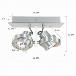 Steinhauer Quatro LED Wandlamp/spot Staal 2-lichts