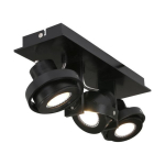Steinhauer Quatro LED Wandlamp/spots Zwart 3-lichts 32cm