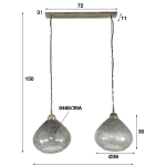 Hanglamp 2L Bell Clearstone - Giga Meubel