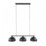 Hanglamp Halfronde Kap-Ribbel 3-Lichts Metaal Zwart - Giga Meubel
