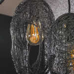 Hanglamp Open Oog Wire 5-Lichts Getrapt Zwart - Giga Meubel