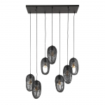 Hanglamp Open Oog Wire 4+3-Lichts Metaal Zwart - Giga Meubel