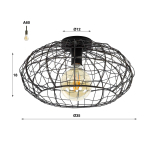 Plafondlamp 1-Lichts Connect Zwart Bruin - Giga Meubel