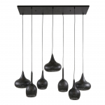 Hanglamp Zip 4+3-Lichts Metaal Zwart - Giga Meubel