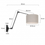 Steinhauer Prestige Chic Wandlamp Met Grijs Linnen Kap Ø30cm