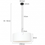 Steinhauer Sparkled Light Hanglamp Met Witte Kap Ø50cm