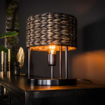 Tafellamp Tower Waterhyacint 1-Lichts Zwart Nikkel - Giga Meubel