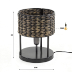 Tafellamp Tower Waterhyacint 1-Lichts Zwart Nikkel - Giga Meubel