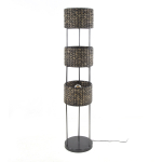 Vloerlamp Tower Waterhyacint 3-Lichts Zwart Nikkel - Giga Meubel