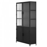 Vitrinekast Lotte Lux Zwart 4drs - Giga Meubel