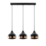 Hanglamp 3-Lichts Yildo Metaal Zwart Koper
