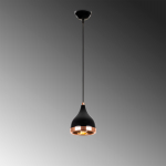 Hanglamp Yildo Metaal Zwart Koper 1-Lichts